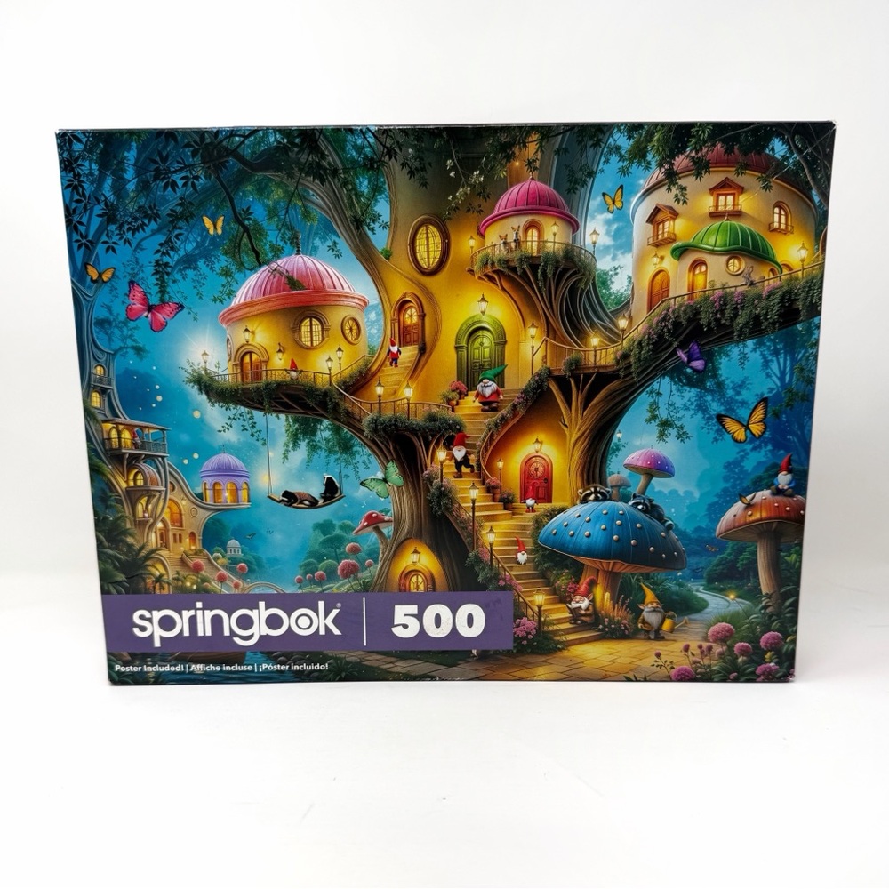 Springbok 500 Pc Gnome Treehouse Village Puzzle Sealed New